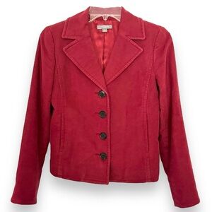 Ann Taylor Petites Burgundy Button Front Jacket Size 0P